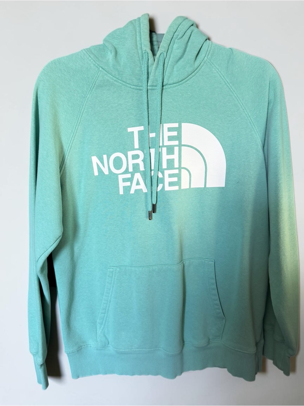 The North Face Women’s Mint Green Pullover Hoodie Sweatshirt Medium Logo Graphic